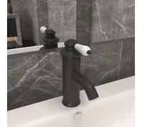 vidaXL Grifo para lavabo de baño gris 130x180 mm