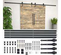 vidaXL Guías con carril para puerta corredera 2 uds 183 cm acero negro