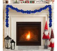 vidaXL Guirnalda de Bolas de Navidad LED Azul 186 cm Poliestireno