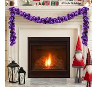 vidaXL Guirnalda de Bolas de Navidad LED Lila 186 cm Poliestireno