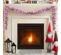 vidaXL Guirnalda de Bolas de Navidad Rosa 186 cm Poliestireno