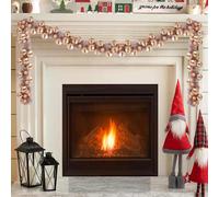 vidaXL Guirnalda de Bolas de Navidad Rosa dorado 186 cm Poliestireno