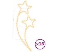 vidaXL: Guirnalda de luces, 12 unidades, forma de estrella, luz blanca cálida, 125,5 x 53 x 4,5 cm