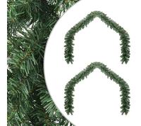 vidaXL Guirnalda de Navidad 2 pcs Verde 20 m PVC, Guirnalda Navideña Elegante, Decoración para Sala, Verde Festivo, Adorno Estacional, Decoración Exterior para Las Fiestas