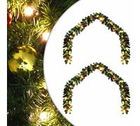 vidaXL Guirnalda de Navidad 2 uds. 600 LED Verde 20 m PVC