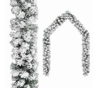 vidaXL Guirnalda de Navidad con nieve flocada verde 5 m PVC