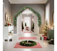 vidaXL Guirnalda de Navidad decorada con bolas y luces LED 10 m