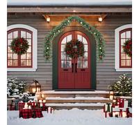 vidaXL Guirnalda de Navidad decorada con bolas y luces LED 5 m