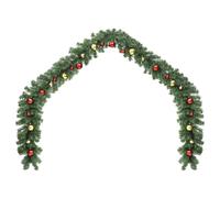 vidaXL Guirnalda de Navidad decorada con bolas y luces LED 5 m 5 m