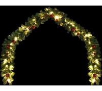 vidaXL: Guirnalda navideña decorada con bolas y luces LED, 10 metros
