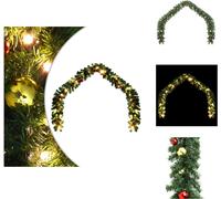vidaXL: Guirnalda navideña decorada con bolas y luces LED, 10 metros - Iluminación navideña