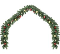 vidaXL: Guirnalda navideña decorada con bolas y luces LED, 20 metros