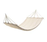 vidaXL Hamaca Colgante deJardín Tela 210x150 cm Tumbona Balancín Crema/Marrón Crema