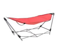 vidaXL Hamaca con Soporte Plegable Tumbona Asiento para Jardín Playa Camping Rojo