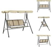 vidaXL Hamaca estilo Hollywood con dosel, color gris antracita y beige - Hamacas estilo Hollywood