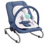vidaXL Hamaca mecedora para bebés de acero azul marino