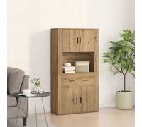 vidaXL Highboard Roble artisan 80 x 33 x 150 cm Madera contrachapada