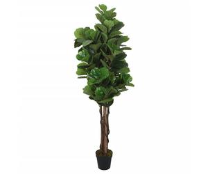 vidaXL Higuera de hojas de violín artificial 180 hojas verde 150 cm