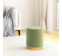 vidaXL Hocker de almacenaje redondo verde mostaza terciopelo 31 x 37 cm