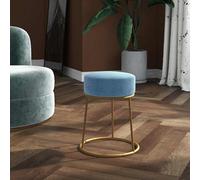 Vidaxl hocker redondo azul claro terciopelo
