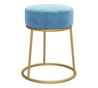 Vidaxl hocker redondo azul claro terciopelo