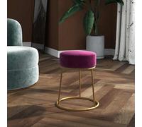 vidaXL Puff redondo Taburete – Terciopelo morado – Asiento para salón y dormitorio