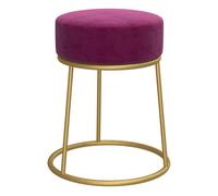 vidaXL Puff redondo Taburete – Terciopelo morado – Asiento para salón y dormitorio
