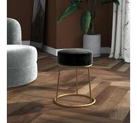 vidaXL Hocker redondo negro terciopelo