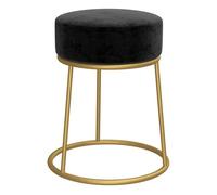 vidaXL Hocker redondo negro terciopelo