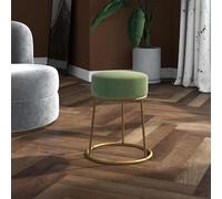 vidaXL Hocker redondo verde mostaza terciopelo