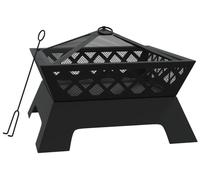 vidaXL: Hoguera con gancho para colgar, 50 cm, acero, tamaño XXL