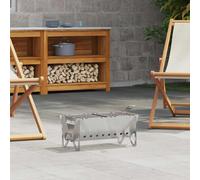 vidaXL Hoguera de Camping 42 x 22 x 18 cm Acero inoxidable Plateado