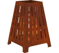 vidaXL: Hoguera decorativa con aspecto oxidado, 50 x 50 x 70 cm, acero resistente a la intemperie