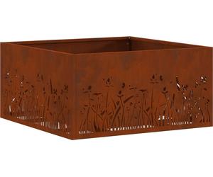vidaXL: Hoguera decorativa con aspecto oxidado, 60 x 60 x 30 cm, acero resistente a la intemperie