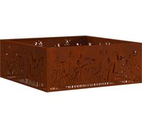 vidaXL: Hoguera decorativa con aspecto oxidado, 80 x 80 x 30 cm, acero resistente a la intemperie