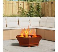 vidaXL Hoguera Marrón 75 x 75 x 28 cm Acero autopatinable