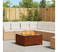 vidaXL Hoguera Marrón 80 x 80 x 40 cm Acero autopatinable