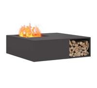 vidaXL Hoguera fogón cuadrado Chic Negro 100x100x30 cm Acero resistente al calor