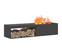 vidaXL Hoguera rectangular 160 x 45 x 35 cm Negro Acero para jardín y terraza