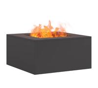 vidaXL Hoguera Negro 60 x 60 x 30 cm Acero, Fuego al Aire Libre, portátil y Rectangular, Ideal para reuniones, con Estilo para Patios