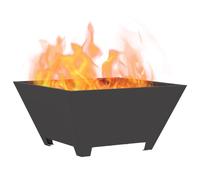 vidaXL Hoguera Negro 60 x 60 x 30 cm Acero, Hoguera Moderna para Exteriores, solución de Calor Cuadrada, portátil, Resistente al óxido, para reuniones en el jardín