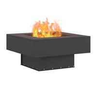 vidaXL Hoguera Negro 60 x 60 x 30 cm Acero, Hoguera Moderna y con Estilo, Cuadrada, Patio y el Aire Libre, ¡Calor y diversión garantizados