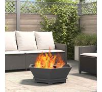 vidaXL Hoguera Negro 75 x 75 x 28 cm Acero