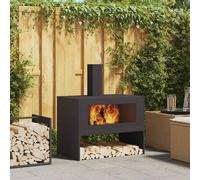 vidaXL Hoguera Negro 80x50x96 cm Acero laminado en frío – Fuego moderno para jardín y terraza