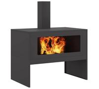 vidaXL Hoguera Negro 80 x 50 x 96 cm Acero Laminado en frío, Fuego Moderno para reuniones al Aire Libre, Calidez en tu jardín, solución Duradera para terraza