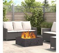 vidaXL Hoguera Negro 80 x 80 x 30 cm Acero