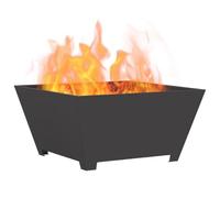 vidaXL Hoguera Negro 80 x 80 x 40 cm Acero, Hogar y jardín: fogata portátil, Cuadrada, Moderna, calefacción al Aire Libre, Resistente para reuniones