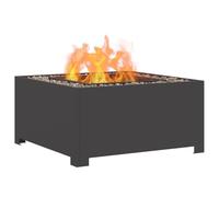vidaXL Hoguera Negro 80 x 80 x 40 cm Acero, Hogar y terraza, fogata Industrial Cuadrada, portátil, Resistente al óxido, reuniones al Aire Libre