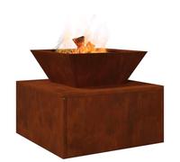 vidaXL Hoguera Oxidado 50 x 50 x 40 cm Acero autopatinable, Calefacción al Aire Libre, fogón Moderno, Estructura de Acero, Ideal para reuniones sociales, Espacio de terraza