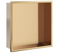 vidaXL Hornacina Ducha Acero Inoxidable Dorado Cepillado 32x32x9 cm, hornacina de baño, hornacina en el baño, hornacina de Ducha de Acero Inoxidable